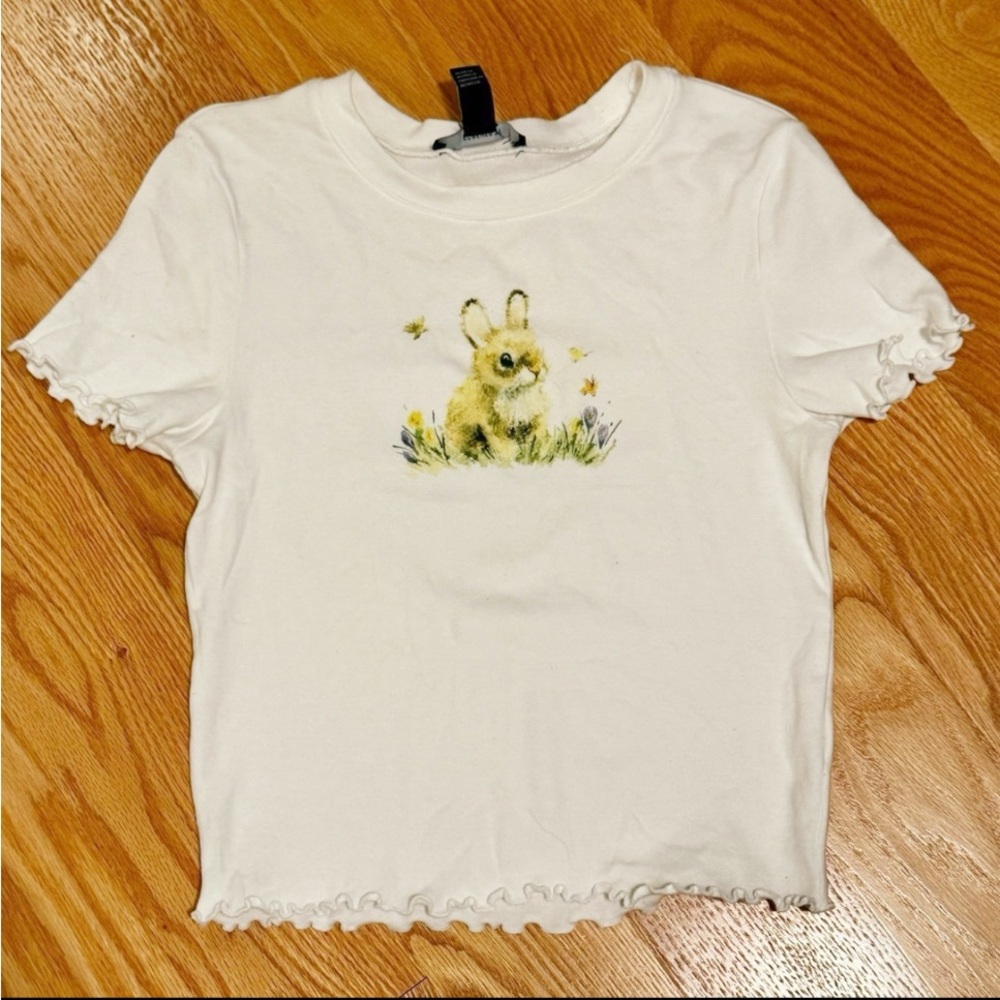 Bunny baby tee shirt Forever21 Brandy Melville Urban outfitters Y2K Sanrio 2000s